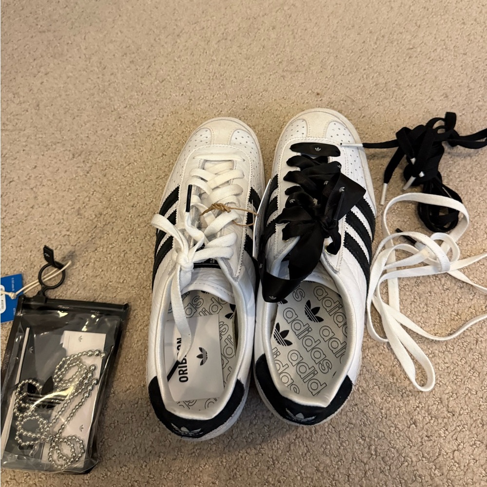 Adidas Japan samba sneakers in white/black size 9